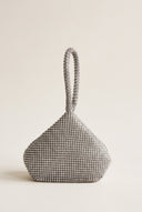 Βραδινό τσαντάκι clutch με στρας - Ασημί