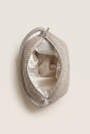 Βραδινό τσαντάκι clutch με στρας - Ασημί