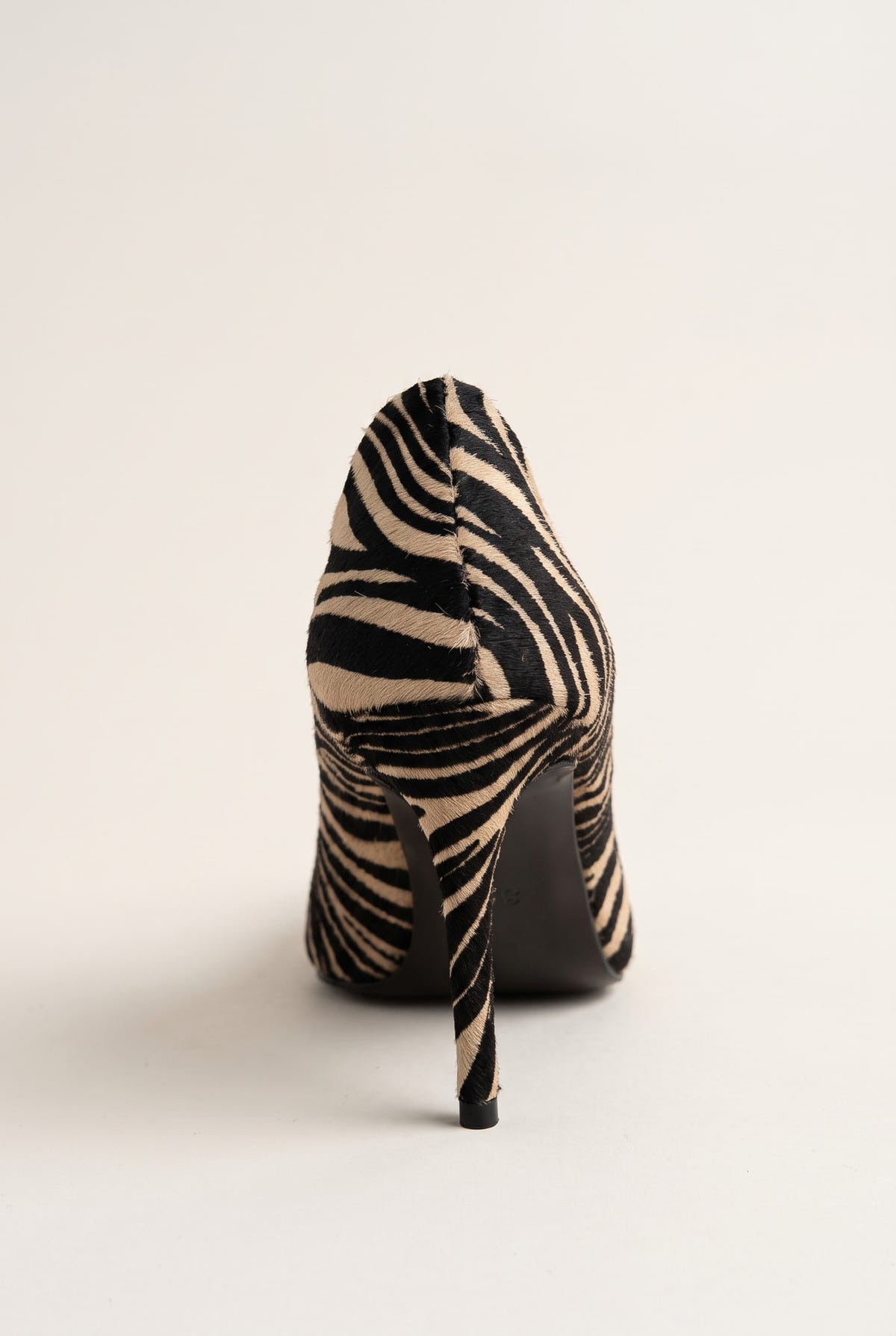 Stiletto Pumps Pointed Toe - Zebra Beige Pony