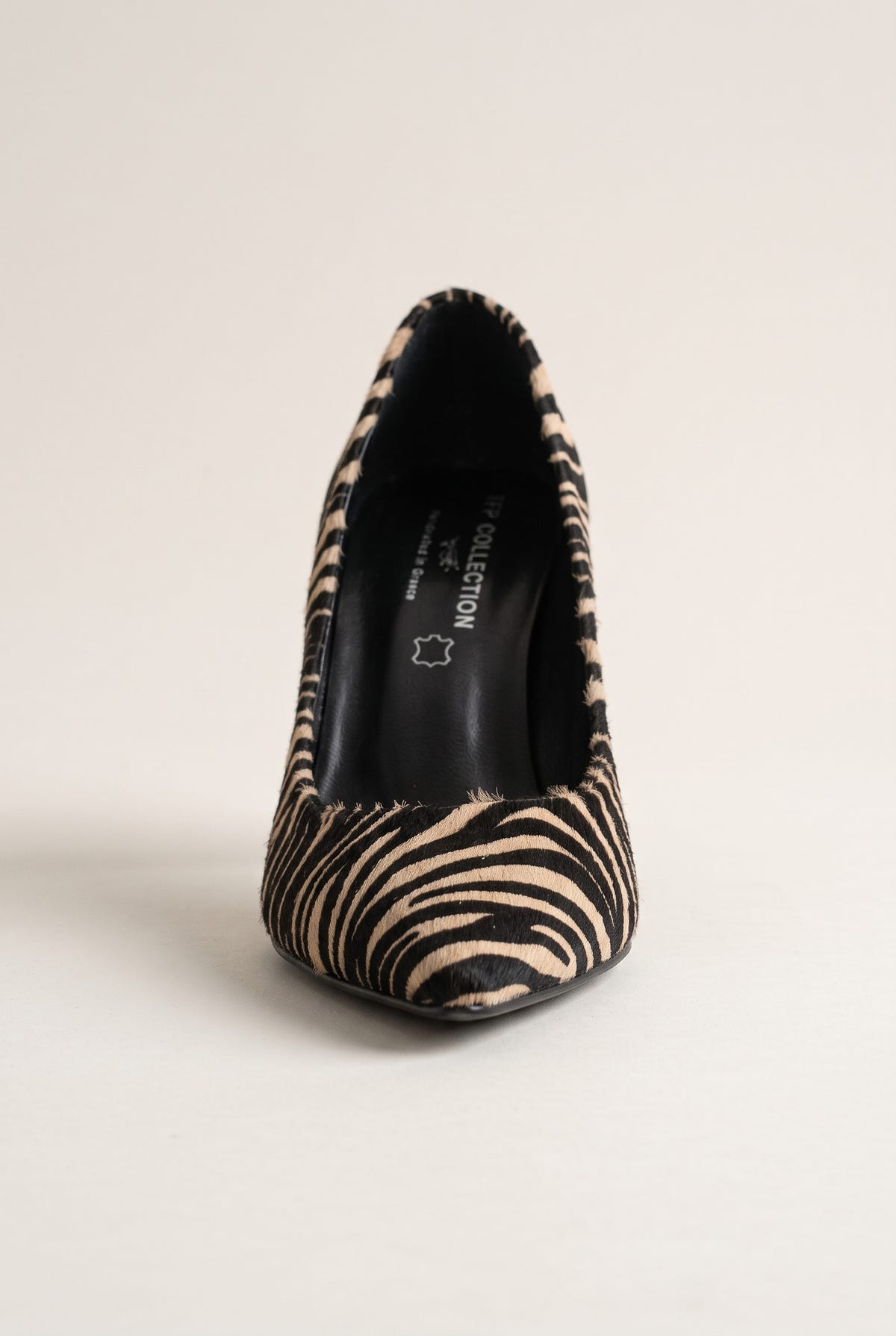 Stiletto Pumps Pointed Toe - Zebra Beige Pony