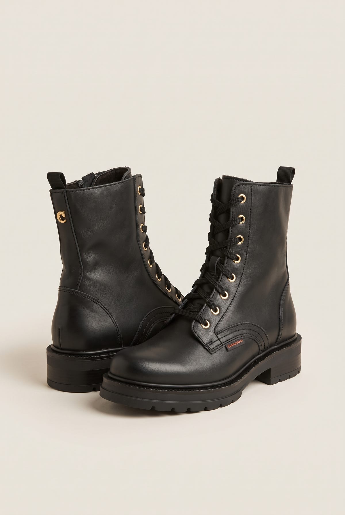 Lug Sole Combat Boots - Black Matte