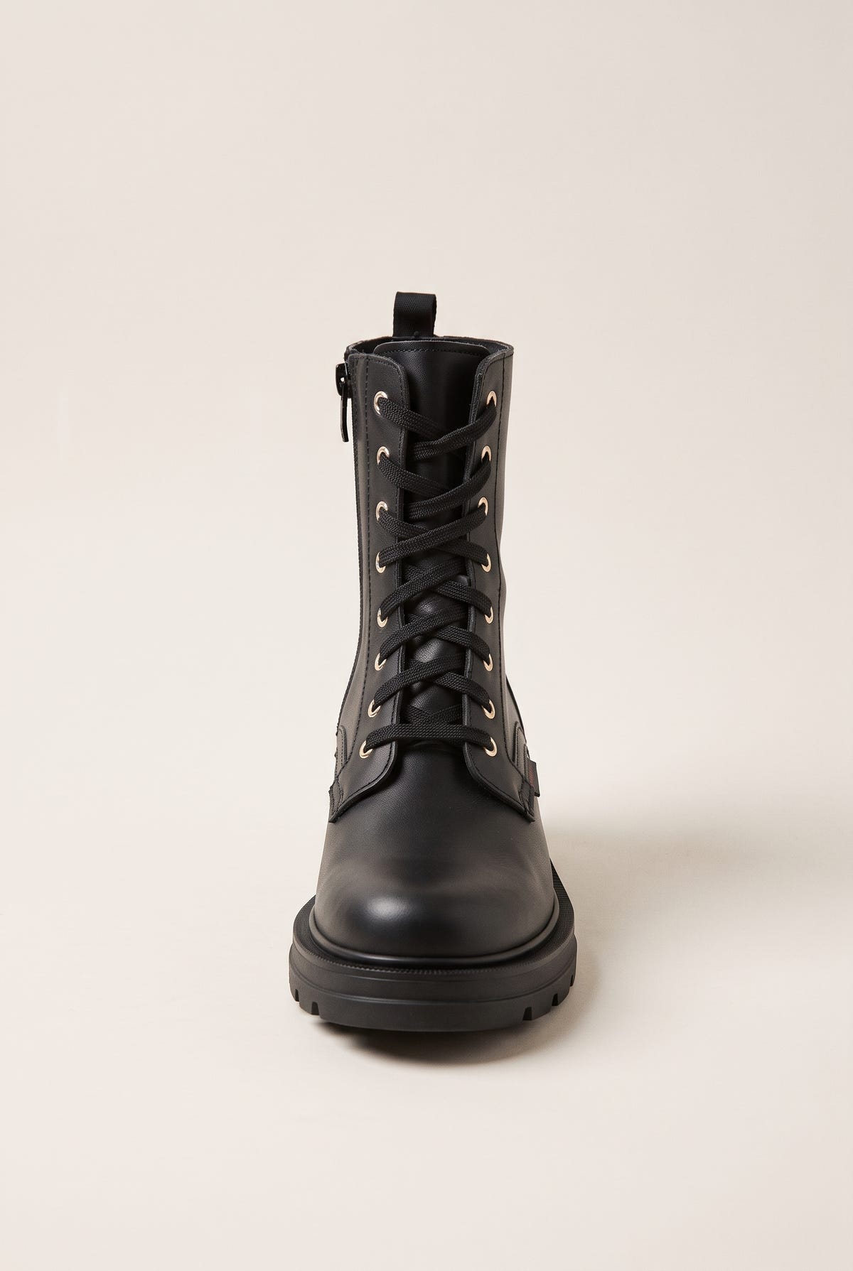 Lug Sole Combat Boots - Black Matte