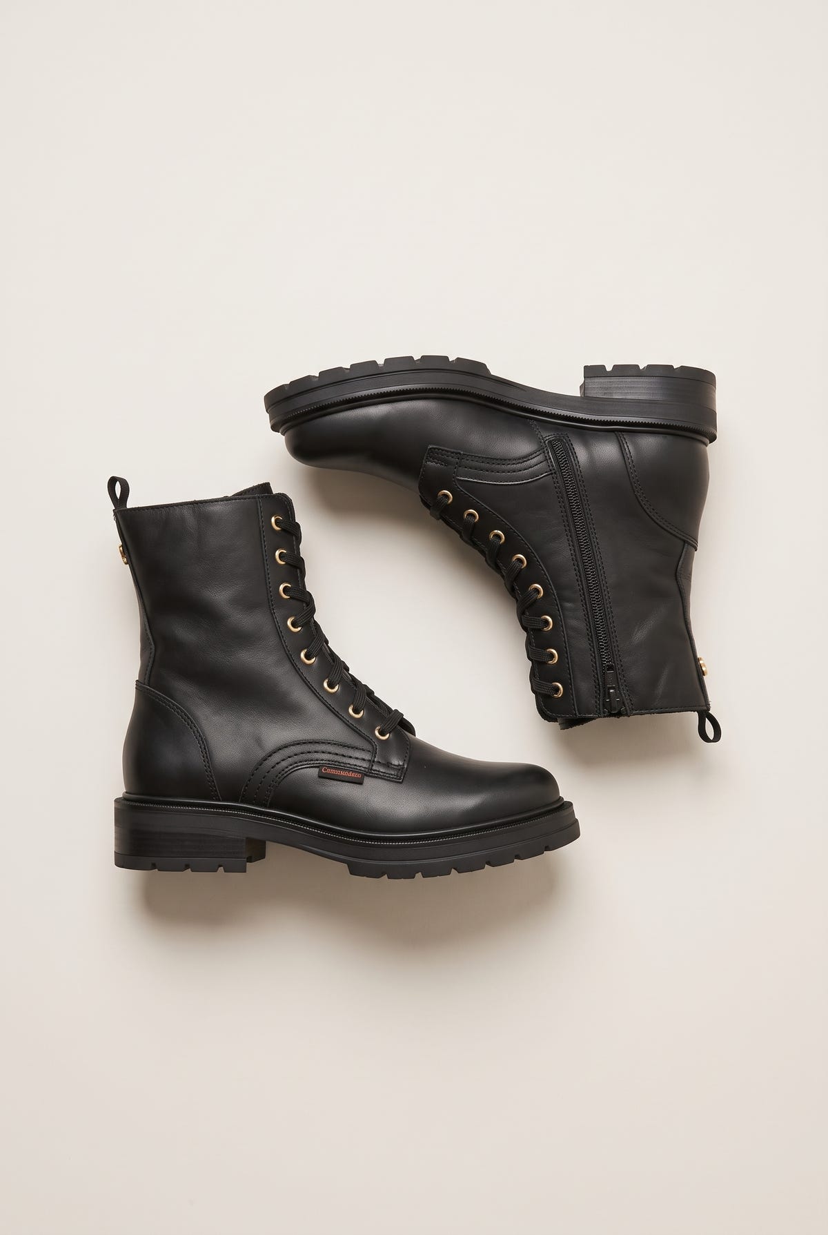 Lug Sole Combat Boots - Black Matte