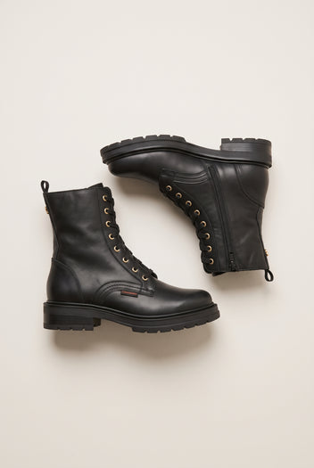 Lug Sole Combat Boots - Black Matte