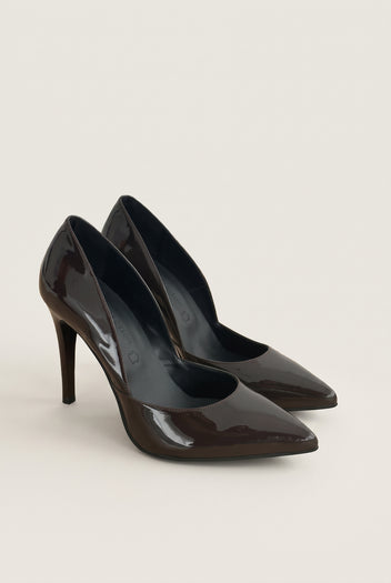 D'Orsay Pumps - Brown Patent