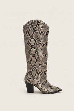 Ivory Black Snake Print