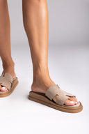 Sandalias de ante con with Cutouts - Taupe