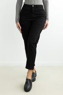 Παντελόνι τζιν ψηλόμεσο mom fit - Μαύρο