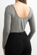 Open Back Top - Taupe