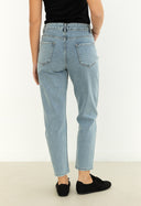 Jeans High-waisted Straight - Light Blue-Jeans High-waisted Straight - Light Blue