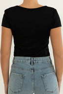 Μπλουζάκι basic κοντομάνικο - Μαύρο