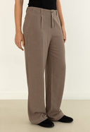 Linen Trousers High Waisted - Taupe-Linen Trousers High Waisted - Taupe