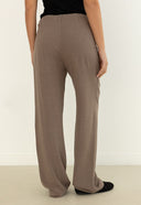 Linen Trousers High Waisted - Taupe-Linen Trousers High Waisted - Taupe