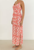Printed Maxi Dress - Coral