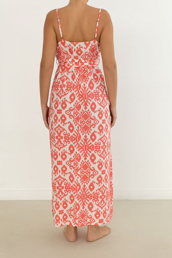 Printed Maxi Dress - Coral