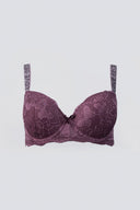 Lace Bra with Rhinestones - Purple