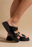 Platform Sandals - Black-Platform Sandals - Black