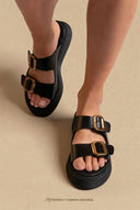 Platform Sandals - Black-Platform Sandals - Black