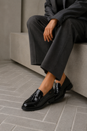 Loafers Fringe Detail - Black Patent