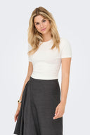 Crop top κοντομάνικο ΜΟΝΟ 15311891 - Λευκό