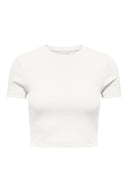 Crop top κοντομάνικο ΜΟΝΟ 15311891 - Λευκό