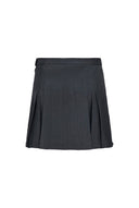 Pleated Mini Skirt Side Zip - Charcoal-Pleated Mini Skirt Side Zip - Charcoal