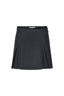 Pleated Mini Skirt Side Zip - Charcoal-Pleated Mini Skirt Side Zip - Charcoal