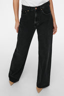 Wide Leg Jeans High Waist - Black-Wide Leg Jeans High Waist - Black