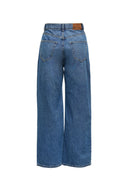 Wide Leg Jeans High Waist - Denim Blue-Wide Leg Jeans High Waist - Denim Blue