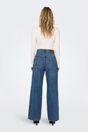 Wide Leg Jeans High Waist - Denim Blue-Wide Leg Jeans High Waist - Denim Blue