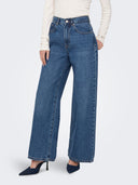 Wide Leg Jeans High Waist - Denim Blue