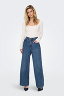 Wide Leg Jeans High Waist - Denim Blue