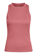 Sleeveless Rib Top - Coral-Sleeveless Rib Top - Coral