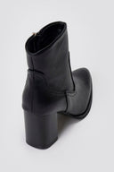 Ankle Boots Block Heel - Black Matte - thefashionproject.gr - Sixth Sens
