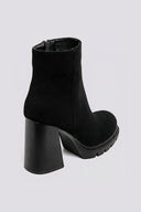 Ankle Boots Block Heel - Black Suede - thefashionproject.gr - Ideal shoes