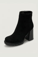 Ankle Boots Block Heel - Black Suede - thefashionproject.gr - Ideal shoes