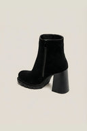 Ankle Boots Block Heel - Black Suede - thefashionproject.gr - Ideal shoes