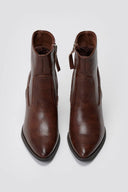 Ankle Boots Block Heel - Brown Matte - thefashionproject.gr - Sixth Sens