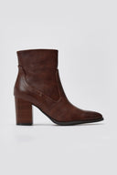 Ankle Boots Block Heel - Brown Matte - thefashionproject.gr - Sixth Sens