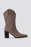 Ankle Boots Block Heel - Taupe Suede - thefashionproject.gr - Sixth Sens