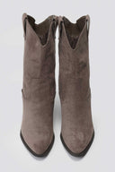 Ankle Boots Block Heel - Taupe Suede - thefashionproject.gr - Sixth Sens