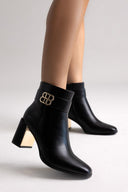 Ankle Boots High Block Heel - Black Matte - thefashionproject.gr - Ideal shoes