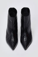 Ankle Boots Kitten Heel TFP - Black Croc - thefashionproject.gr - TFP