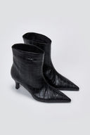 Ankle Boots Kitten Heel TFP - Black Croc - thefashionproject.gr - TFP
