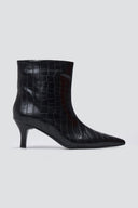 Ankle Boots Kitten Heel TFP - Black Croc - thefashionproject.gr - TFP