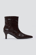 Ankle Boots Kitten Heel TFP - Brown Croc - thefashionproject.gr - TFP