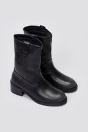 Ankle Boots Low Block Heel - Black Matte - thefashionproject.gr - Stephan