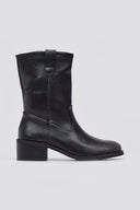 Ankle Boots Low Block Heel - Black Matte - thefashionproject.gr - Stephan