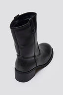 Ankle Boots Low Block Heel - Black Matte - thefashionproject.gr - Stephan