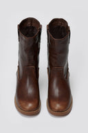 Ankle Boots Low Block Heel - Light Brown Matte - thefashionproject.gr - Stephan